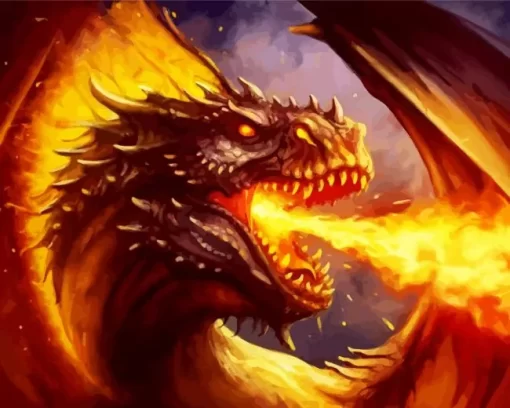 Strong Fire Dragon Diamond Painting