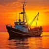 Sunset Boat Diamond Painting