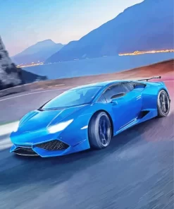 Super Blue Car Diamond Painting