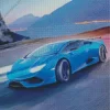 Super Blue Car Diamond Painting