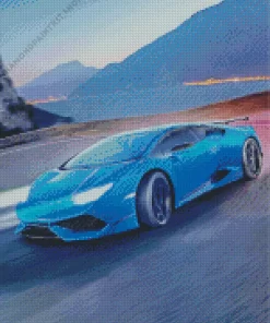 Super Blue Car Diamond Painting