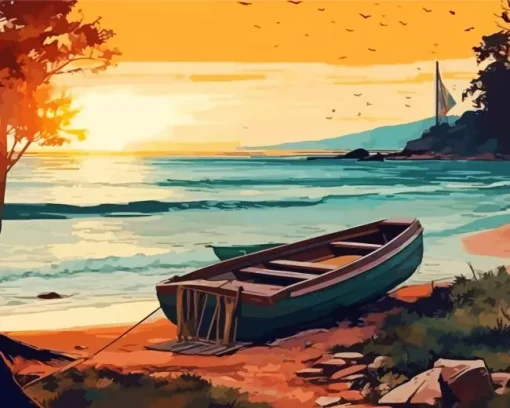 Animation Boat Diamond Painting