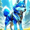 Anime Blue Husky Diamond Painting