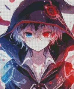 Anime Boy Blue And Red Eye Diamond Painting