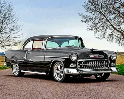 Black 57 Chevy Car Diamond Painting