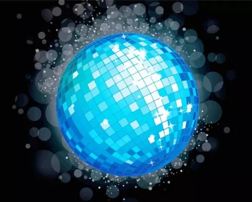 Blue Disco Ball Diamond Painting