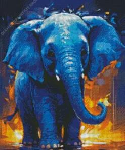 Blue Elephant Diamond Painting