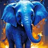 Blue Elephant Diamond Painting