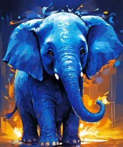 Blue Elephant Diamond Painting