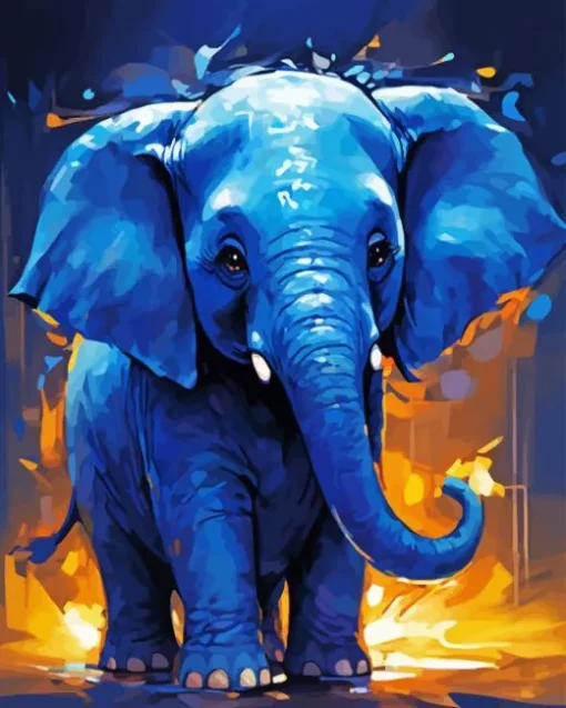 Blue Elephant Diamond Painting