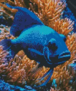 Blue Fish Under Water Diamond Painting