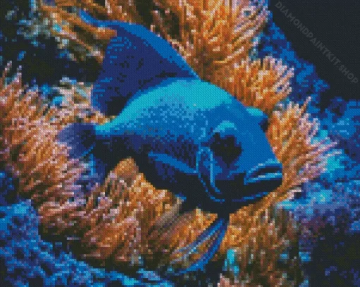 Blue Fish Under Water Diamond Painting