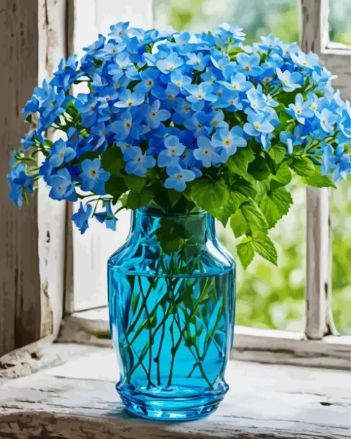 Blue Glass Vase Diamond Painting