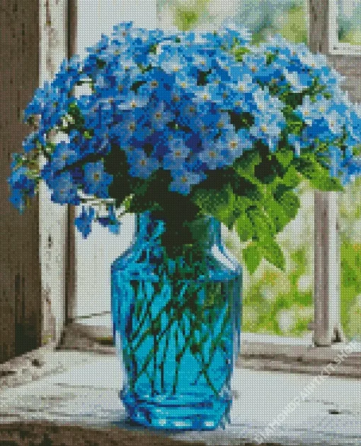 Blue Glass Vase Diamond Painting