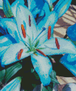 Blue Lilies Diamond Painting