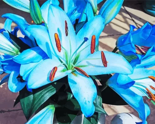 Blue Lilies Diamond Painting