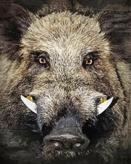 Boar Face Diamond Painting