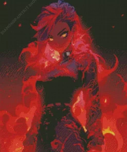 Burning Lava Woman Diamond Painting