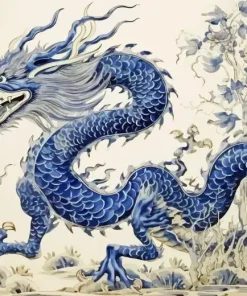 Chinese Blue Dragon Diamond Painting