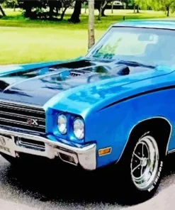 Classic Blue Buick Skylark Diamond Painting