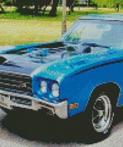 Classic Blue Buick Skylark Diamond Painting