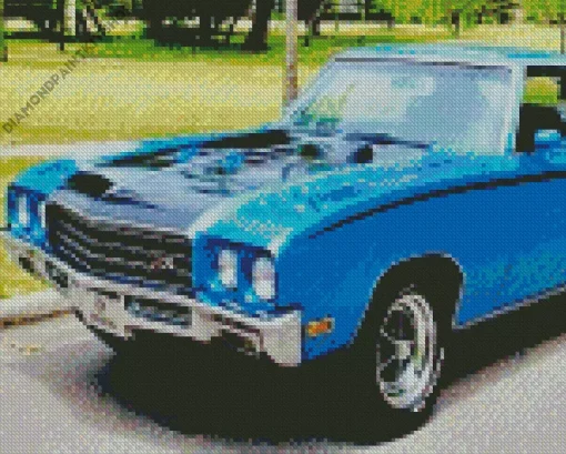 Classic Blue Buick Skylark Diamond Painting