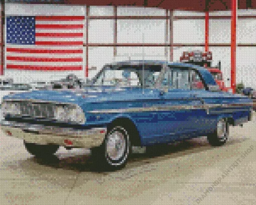 Classic Blue Ford 500 Diamond Painting