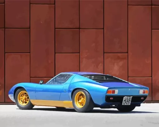 Classic Blue Lamborghini Diamond Painting