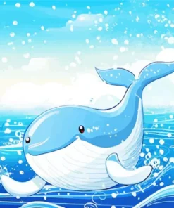 Easy Blue Whale In The Ocean Diamond Painting