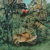 Henri Rousseau The Hungry Lion Diamond Painting