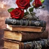 Roses And Vintage Books Diamond Painting