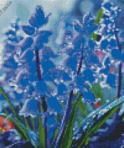 Water Drops On Bluebells Diamond Painting