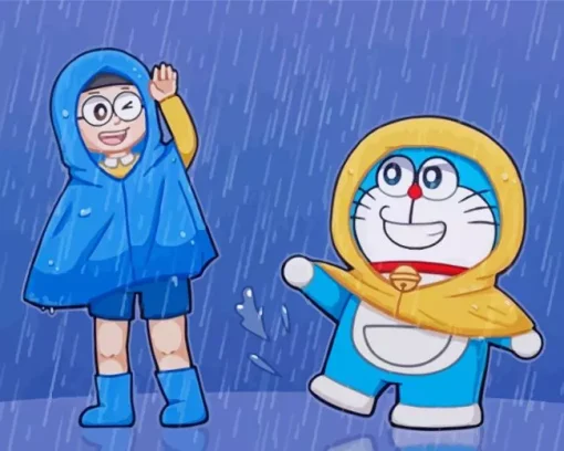 Adorable Nobita And Doraemon Diamond Painting