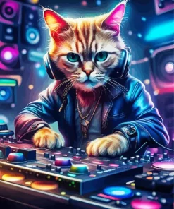 Aesthetic Dj Cat Diamond Painting