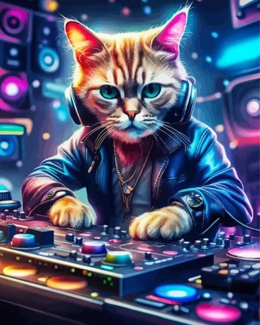 Aesthetic Dj Cat Diamond Painting