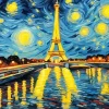 Aesthetic Eiffel Tower Van Gogh Diamond Painting