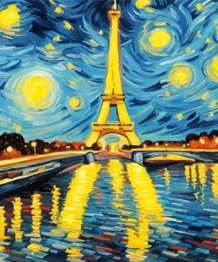 Aesthetic Eiffel Tower Van Gogh Diamond Painting