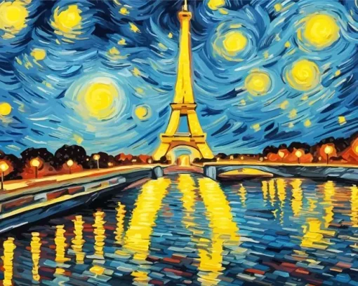 Aesthetic Eiffel Tower Van Gogh Diamond Painting