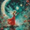 Aesthetic Fairy Moon Art Diamond Painting