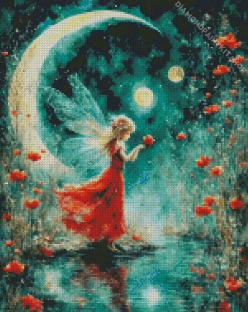 Aesthetic Fairy Moon Art Diamond Painting