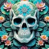 Aesthetic Flower Skull Mandala Diamond Painting