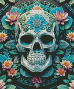 Aesthetic Flower Skull Mandala Diamond Painting