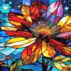 Aesthetic Flower Stained Glass Art Diamond Painting