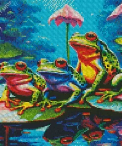 Aesthetic Frog Family Art Diamond Painting