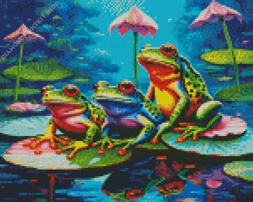 Aesthetic Frog Family Art Diamond Painting