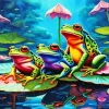 Aesthetic Frog Family Art Diamond Painting