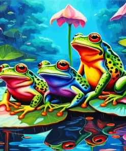 Aesthetic Frog Family Art Diamond Painting