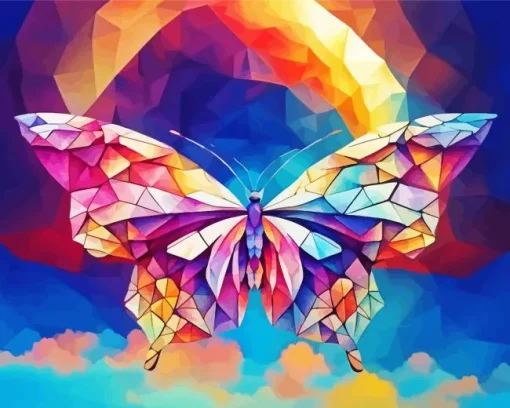 Aesthetic Geometric Butterfly Diamond Painting