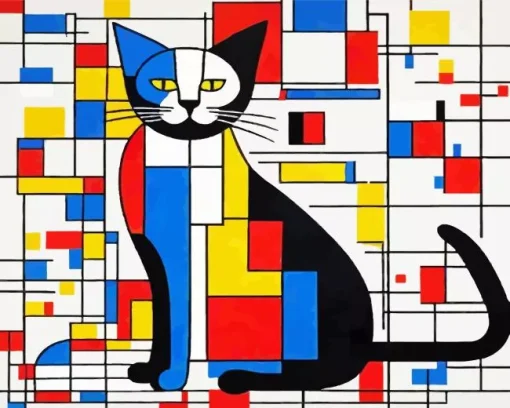 Aesthetic Geometric Cat Diamond Painting