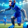 Aesthetic Monkey Playing Football Diamond Painting